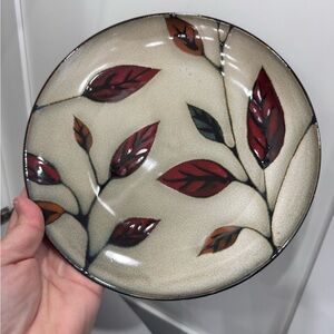 “Leaves” Stoneware Plates (4) as a Set
